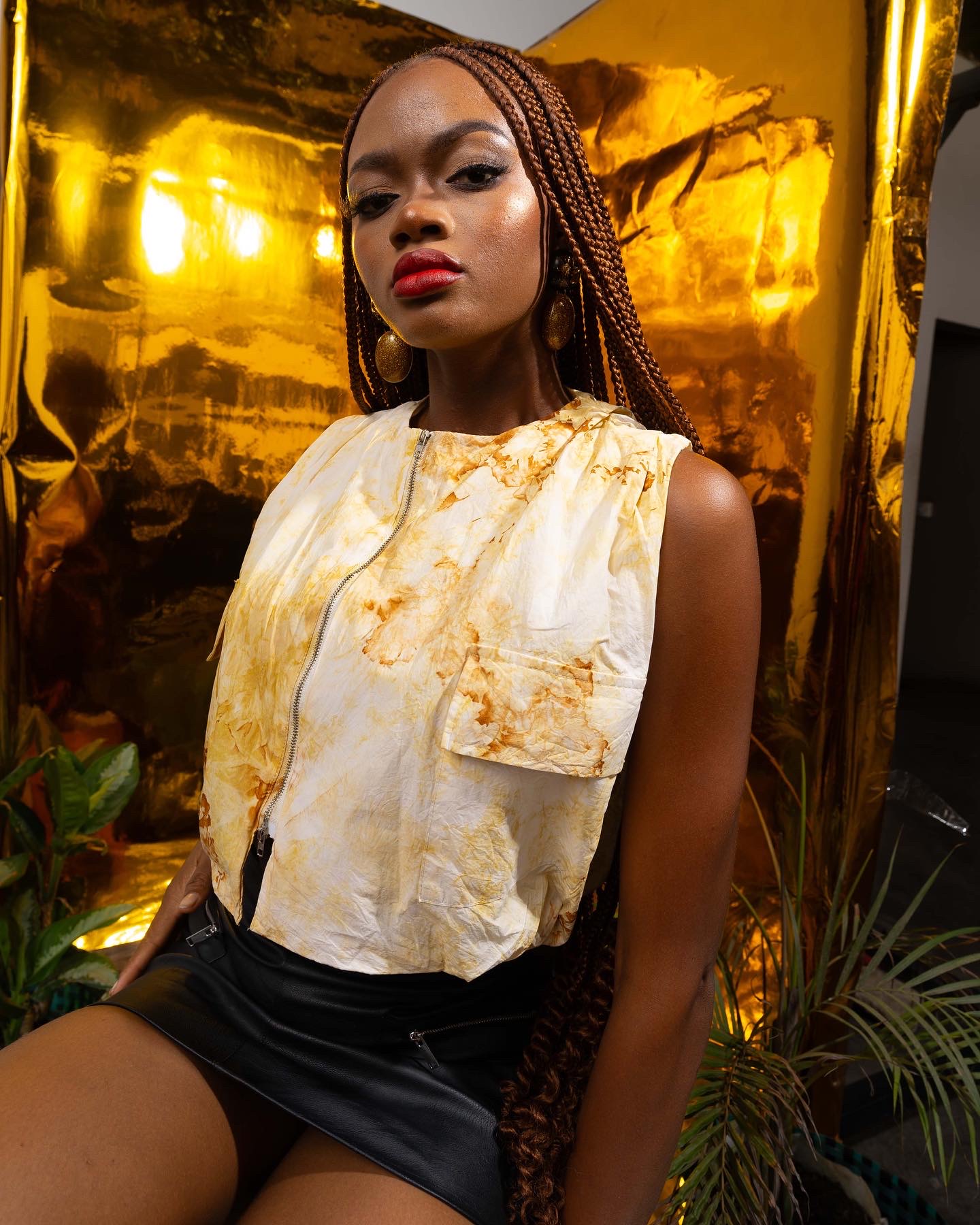 Rust Dyed Sleeveless Top