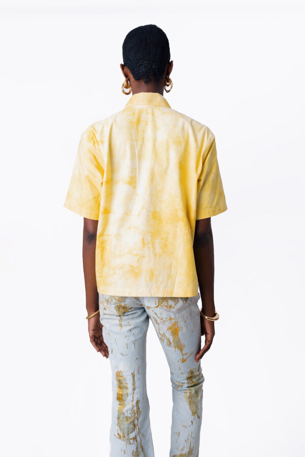 Tumeric Dyed Shirt with Sheer Detail - Image 3